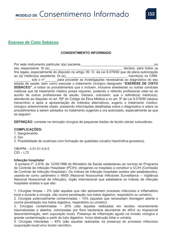 Exerese de cisto sebáceo